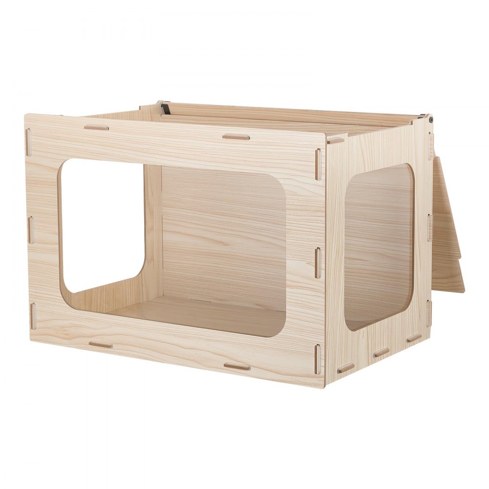 VEVOR Habitat per Criceti in Legno 605 x 405 x 405 mm con Visuale a 270°, Gabbia per Piccoli Animali a Prova di Rosicchiamento con Coperchio Apribile, per Siriani Nani Porcellini d'India e Serpenti