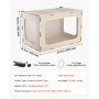 VEVOR Habitat per Criceti in Legno 605 x 405 x 405 mm con Visuale a 270°, Gabbia per Piccoli Animali a Prova di Rosicchiamento con Coperchio Apribile, per Siriani Nani Porcellini d'India e Serpenti