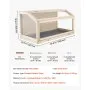 VEVOR Gabbia per Criceti in Legno 1000 x 520 x 505 mm con Visuale a 270°, Habitat per Piccoli Animali in Acrilico Anti-morso con Coperchio Apribile, per Rettili Roditori Porcellini d'India e Gerbilli
