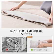 VEVOR Cesto per Coperte, 87L, Cesto in Corda di Cotone con Manici, Cesto per Biancheria Rotondo 558 x 558 x 355 mm, Cestini Portaoggetti Pieghevoli per Organizzare Vestiti, Giocattoli, Cuscini