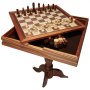 VEVOR Set da tavolo per backgammon dama 3 in 1, tavolo da scacchi in legno premium da 18 pollici, set di mobili da tavolo da gioco combinato deluxe, set di scacchi regalo per giochi da tavolo