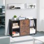 VEVOR Mobiletto Portadocumenti in Legno a 2 Cassetti, Mobiletto Mobile con Ripiani Aperti, Ruote Bloccabili, Supporto per Stampante Moderno e Indipendente per Casa, Ufficio, Scuola, Nero