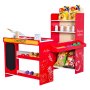 VEVOR Set da Gioco per Bambini, Giocattolo Educativo in Legno con Borsa della Spesa, Set di Giocattoli per Bambini con Nastro Trasportatore, Scanner, Registratore di Cassa, Scala Realistica