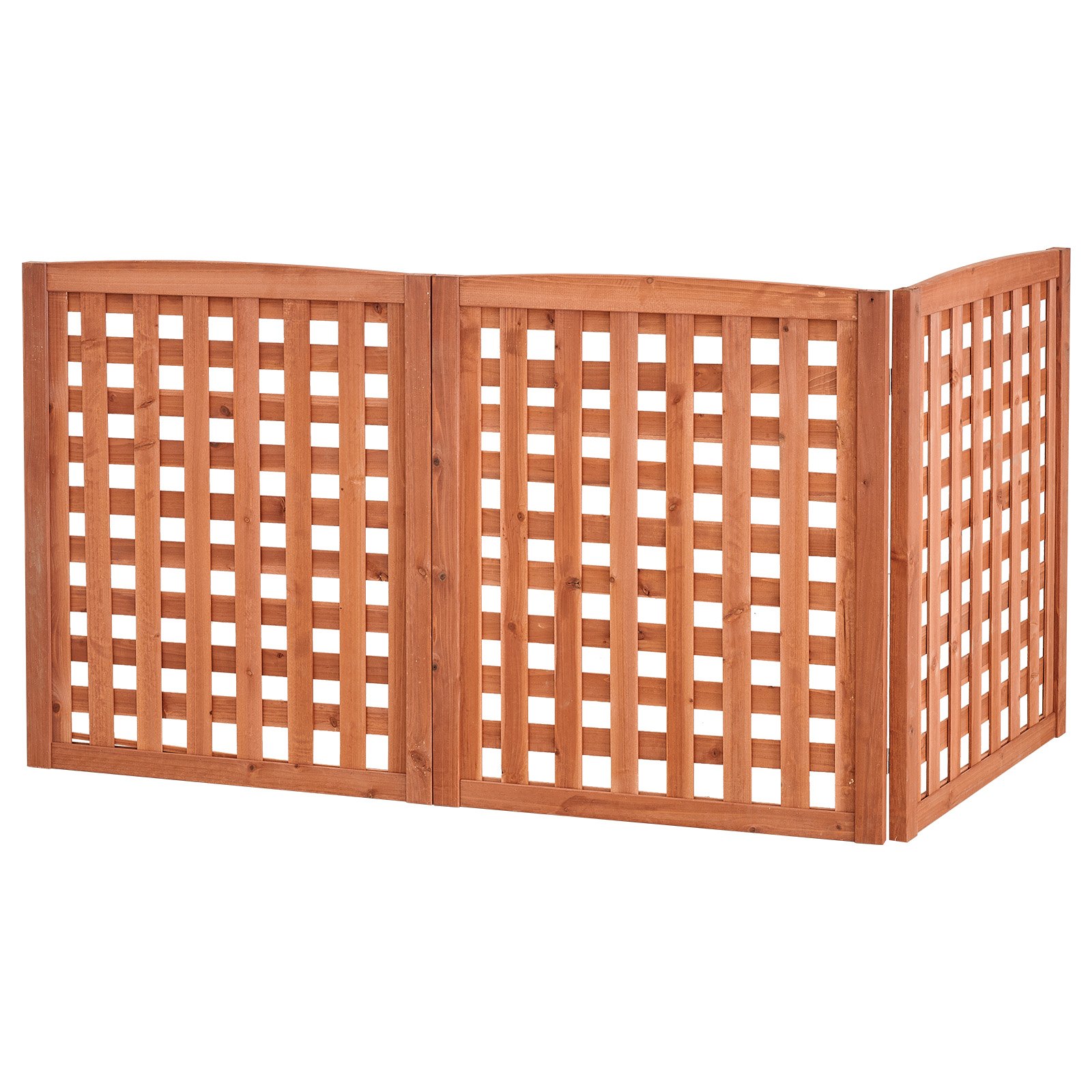 VEVOR Recinzione per Giardino da Esterno 810 x 960 mm, in Legno Massello per Esterni a 3 Pannelli con Angolo Regolabile, Struttura Rinforzata con Cerniera, Divisorio per Esterni per Giardino