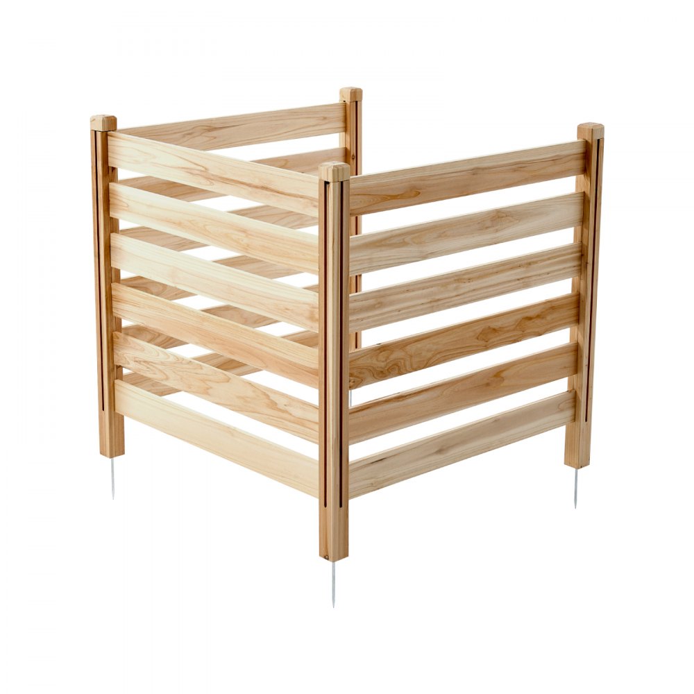 VEVOR Recinzione per Privacy in Legno, 914x914 mm, Schermo per Recinzione per Condizionatore d'Aria a 3 Pannelli, Recinzione per Attrezzature Piscina con Picchetti in Metallo, per Decorazione Esterno