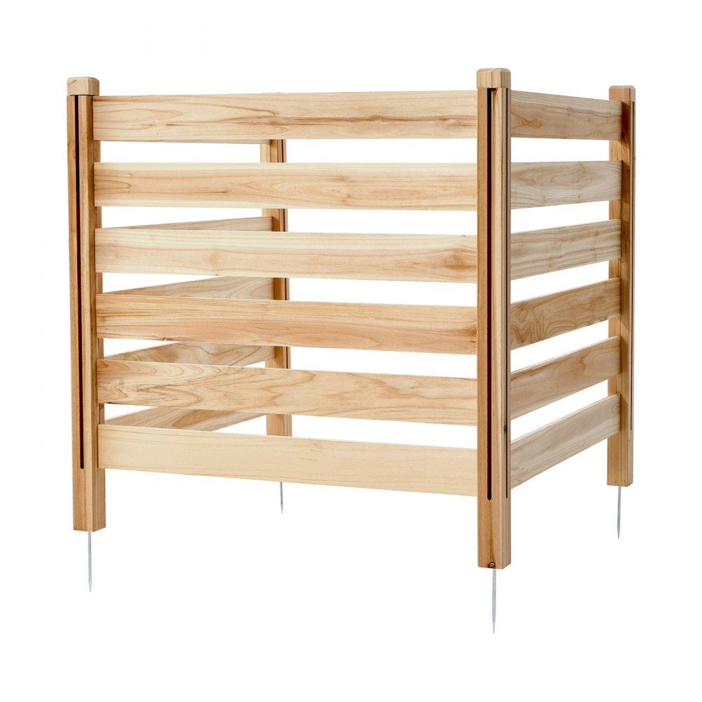 VEVOR Recinzione per Privacy in Legno, 914x914 mm, Schermo per Recinzione per Condizionatore d'Aria a 3 Pannelli, Recinzione per Attrezzature Piscina con Picchetti in Metallo, per Decorazione Esterno