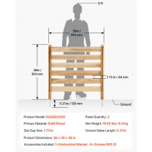 VEVOR Recinzione per Privacy in Legno, 914x914 mm, Schermo per Recinzione per Condizionatore d'Aria a 3 Pannelli, Recinzione per Attrezzature Piscina con Picchetti in Metallo, per Decorazione Esterno