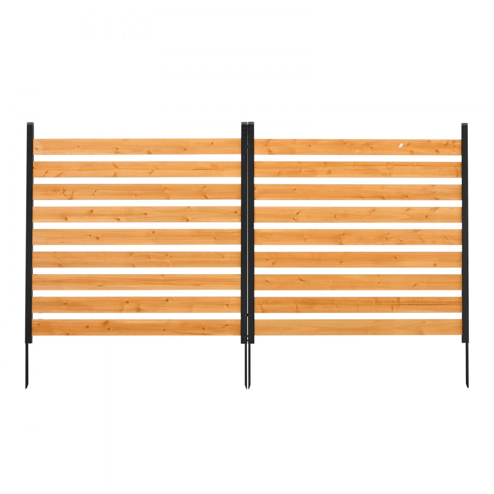 VEVOR Recinzione in Legno per Giardino 1219 x 1244 x 1219 mm, per Esterni a 2 Pannelli, Struttura in Acciaio, Recinzione per Giardino da Esterno per Bidone Utensili Giardinaggio Piscina Cortile