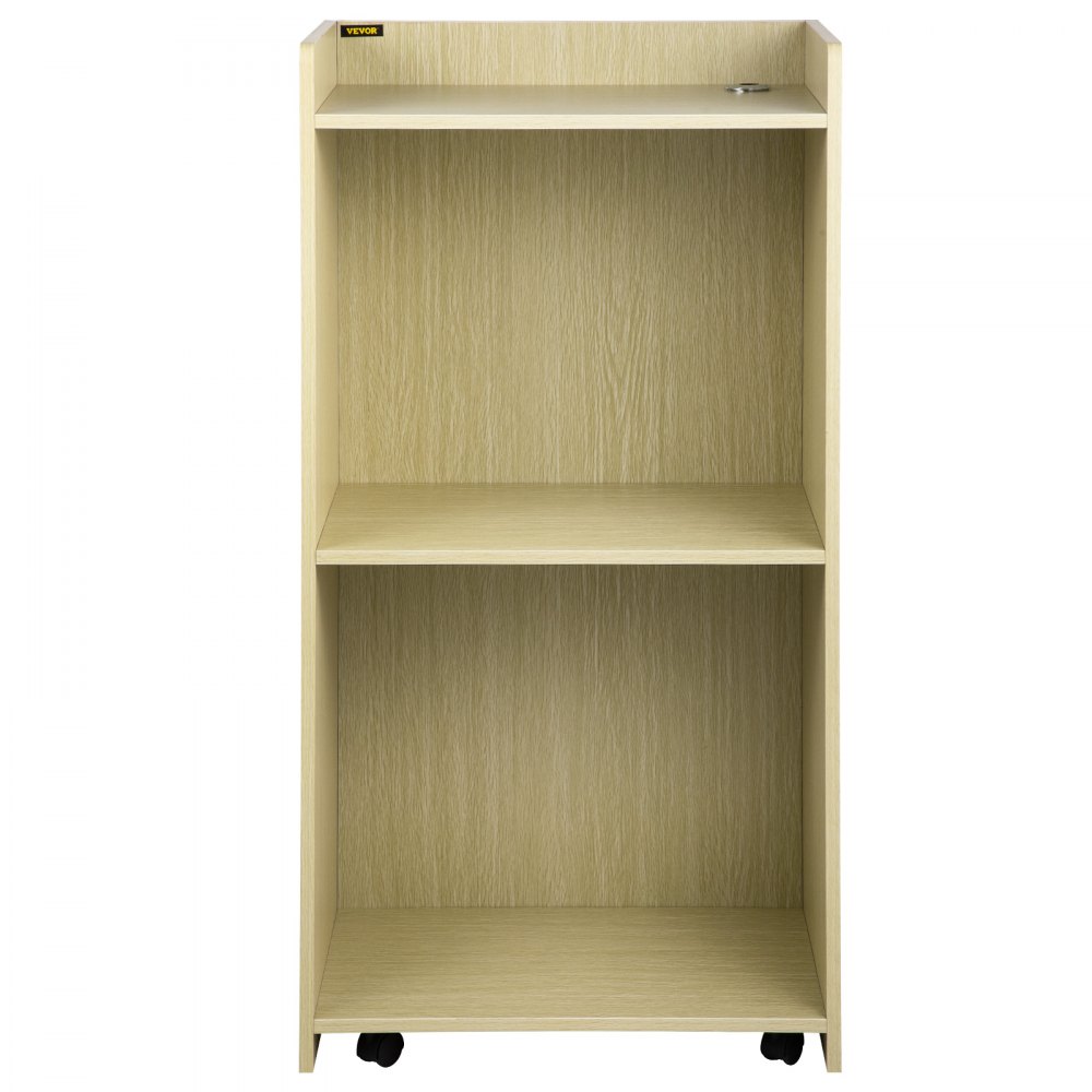 VEVOR Podio in Legno MDF a Colore Bianco, Leggio per Pulpito da 60 x 40 x 120 cm con 4 Rotelle Girevole, Podio ad Piano Orizzontale Uso per Chiese, Aule, Seminari, Caffè, Matrimoni, Case e Ristoranti