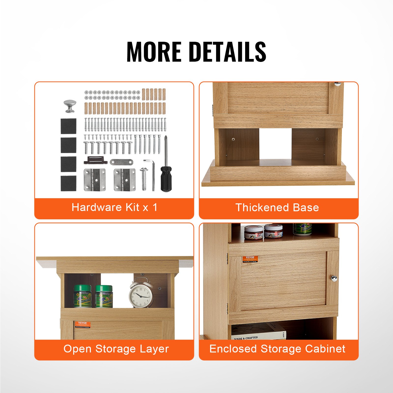 VEVOR Supporto per acquario 20 galloni, 25,2 x 15,7 x 28,3 pollici in MDF, capacità carico 167,6 libbre, Supporto per acquario per rettili con contenitore, armadietto e kit hardware