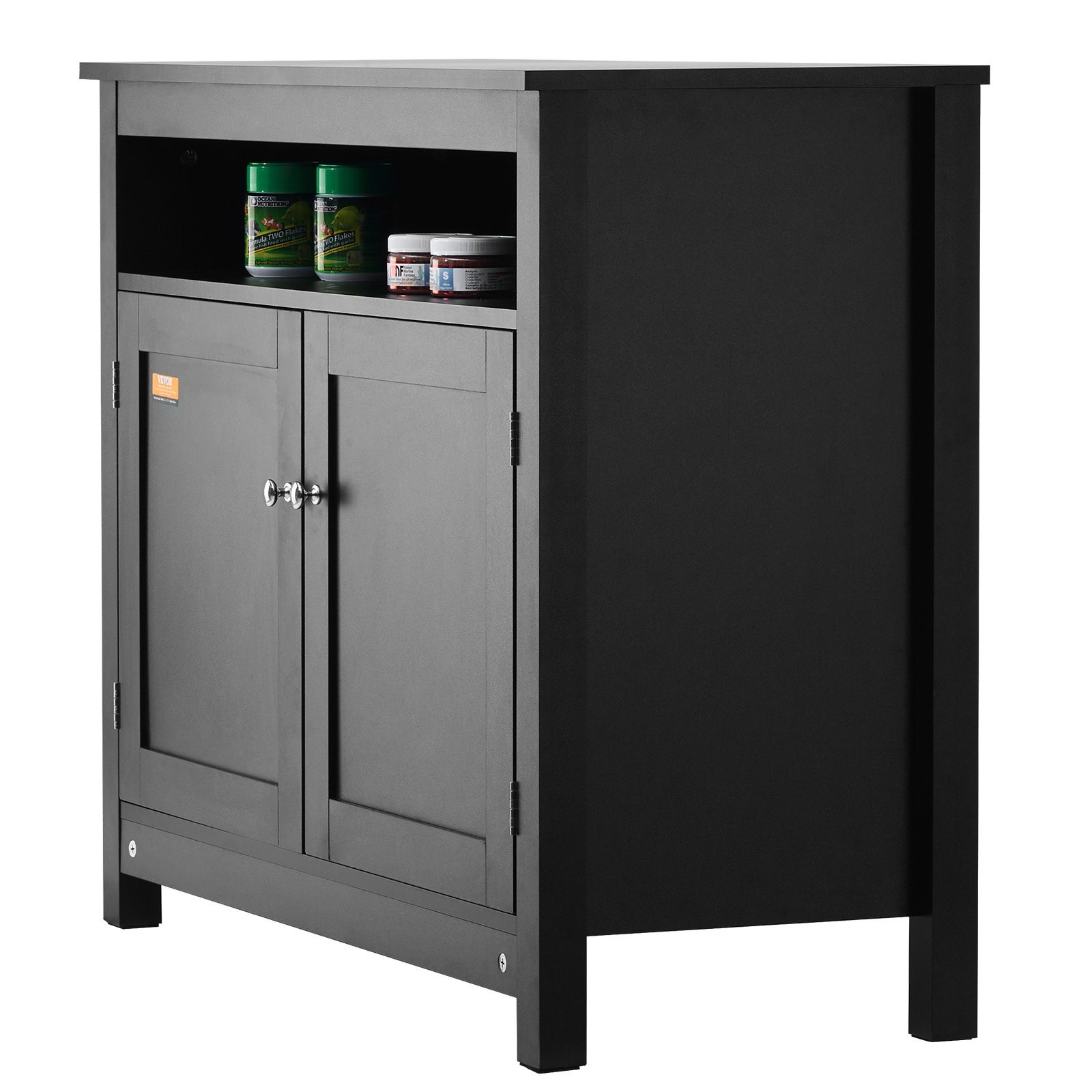 VEVOR Supporto per acquario 40 galloni in MDF 36,5 x 15,7 x 30 pollici, Capacità di carico di 335 libbre, Supporto per acquario per rettili con contenitore, armadietto e kit hardware, Nero