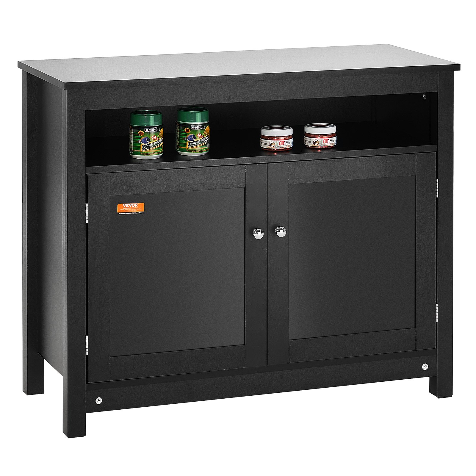 VEVOR Supporto per acquario 40 galloni in MDF 36,5 x 15,7 x 30 pollici, Capacità di carico di 335 libbre, Supporto per acquario per rettili con contenitore, armadietto e kit hardware, Nero