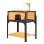 VEVOR Habitat per Tartarughe in Legno a 2 Stanze con Supporto per Lampada, per Rettili e Piccoli Animali da Interno ed Esterno, Ripiano Portaoggetti, con Tetto Apribile e Finestra di Osservazione
