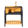 VEVOR Habitat per Tartarughe in Legno a 2 Stanze con Supporto per Lampada, per Rettili e Piccoli Animali da Interno ed Esterno, Ripiano Portaoggetti, con Tetto Apribile e Finestra di Osservazione
