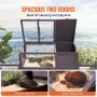VEVOR Casa per Tartarughe, Habitat per Tartarughe per Interni ed Esterni, Recinto per Tartarughe in Legno con Supporto per Luce, Piedini, Gabbia Habitat a Rotelle per Rettili, Piccoli Animali