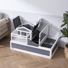 VEVOR Casetta Habitat per Tartarughe in Legno per Interni Esterni 112x65x61,5cm