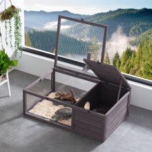 VEVOR Habitat per Tartarughe Casa Tartarughe in Legno Supporto Luce 98x61x33cm