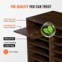 VEVOR Organizzatore per Documenti in Legno 12 Scompartimenti Marrone Carico Singolo 10 kg Rimovibili e Regolabili, Portadocumenti 52 x 30,5 x 41 cm per Libri Documenti Fumetti Moduli 12 Scompartimenti