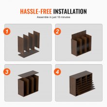 VEVOR Organizzatore per Documenti in Legno 24 Scompartimenti Totale Carico Singolo 10kg Rimovibili e Regolabili, Portadocumenti 73,7 x 30,5 x 62 cm per Libri Documenti Fumetti Moduli 24 Scompartimenti