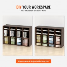 VEVOR Organizzatore per Documenti in Legno 36 Scompartimenti Totale Carico Singolo 10kg Rimovibili e Regolabili, Portadocumenti 99,7 x 30,5 x 68 cm per Libri Documenti Fumetti Moduli 36 Scompartimenti
