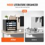 VEVOR Organizzatore per Documenti in Legno 5 Scompartimenti Nero Carico Singolo 10 kg Rimovibili e Regolabili, Portadocumenti 35,5 x 30,5 x 33 cm per Libri Documenti Fumetti Moduli 5 Scompartimenti
