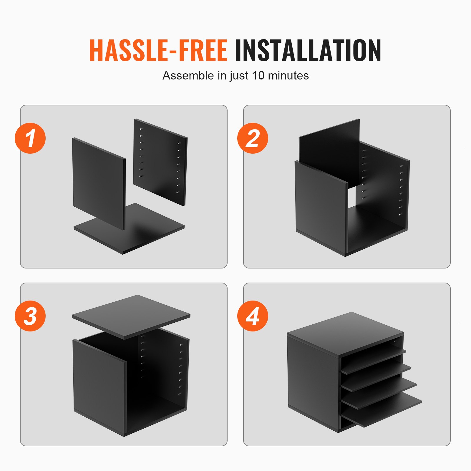 VEVOR Organizzatore per Documenti in Legno 5 Scompartimenti Nero Carico Singolo 10 kg Rimovibili e Regolabili, Portadocumenti 35,5 x 30,5 x 33 cm per Libri Documenti Fumetti Moduli 5 Scompartimenti