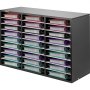 VEVOR Organizzatore di Documenti in MDF, Organizer di Scrivania a Colore Bianco e Nero da 80 x 30,5 x 55 cm, Cassettiera di Ufficio su Scrivania con 27 Scomparti, Adatto per Casa Ufficio Aula Studio