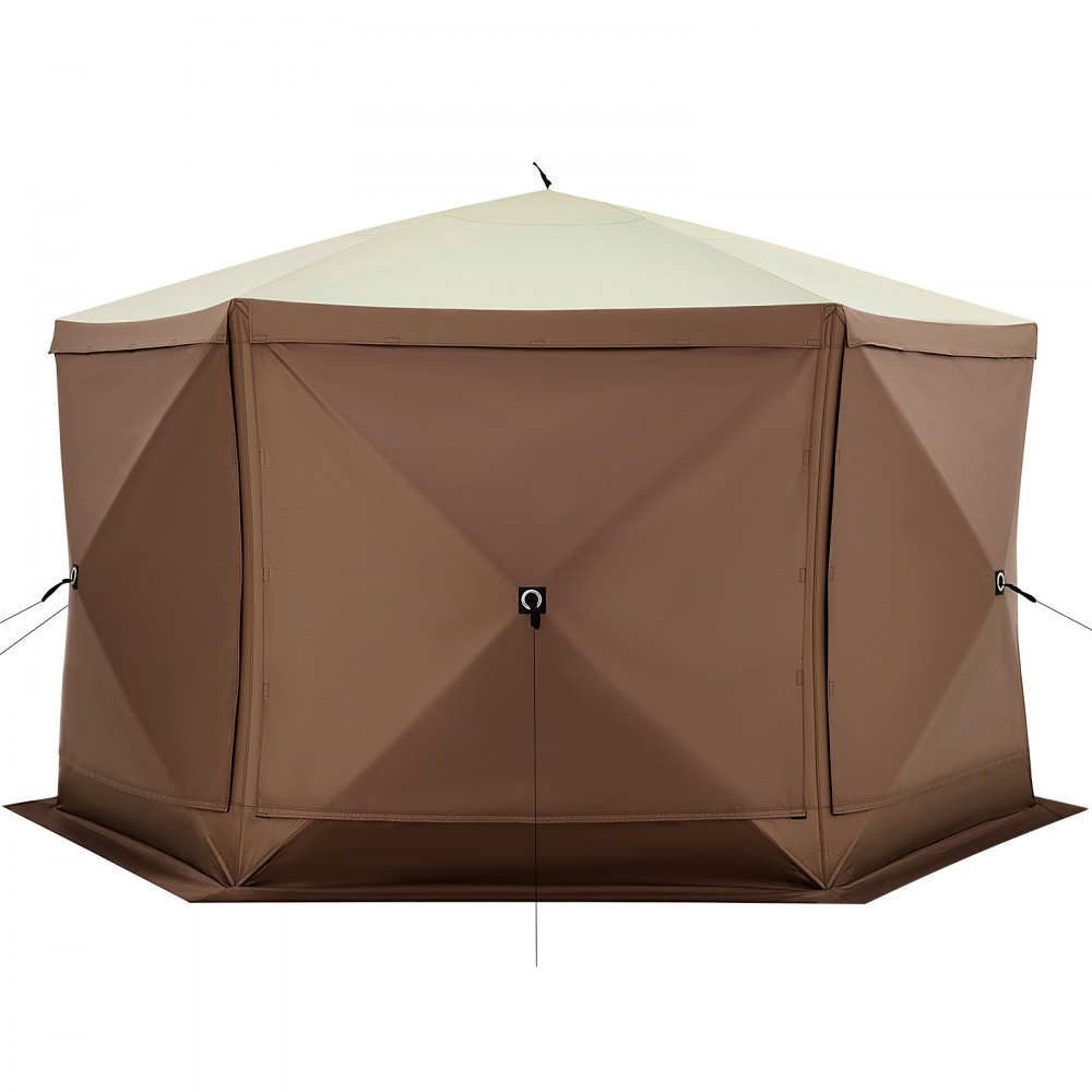 VEVOR Tenda Gazebo, 10 x 10 piedi, Tenda da campeggio pop-up a 6 lati, Borsa per il trasporto portatile, Tende ombreggianti di grandi dimensioni per campeggio all'aperto, prato e cortile