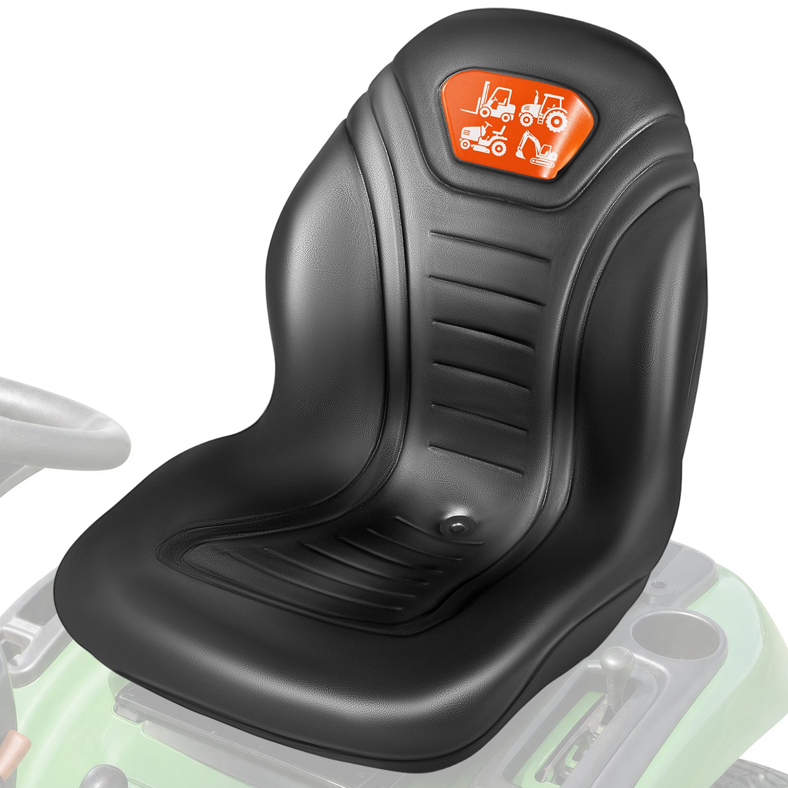 VEVOR Sedile per Trattore Universale, Sedile per Trattore e Muletto Schienale Regolabile Nero, Sedile con Molleggio Incorporato, Sedile Universale Trattore Con Molleggio in Vinile, con Comodo Cuscino