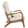 VEVOR Accent Chair, High Back Mid Century Modern Armchair with Solid Wood Frame and Non-Slip Legs, Upholstered Leisure Chairs with Linen Fabric and 13.5 cm Thickened Cushion, for Living Room, Bedroom