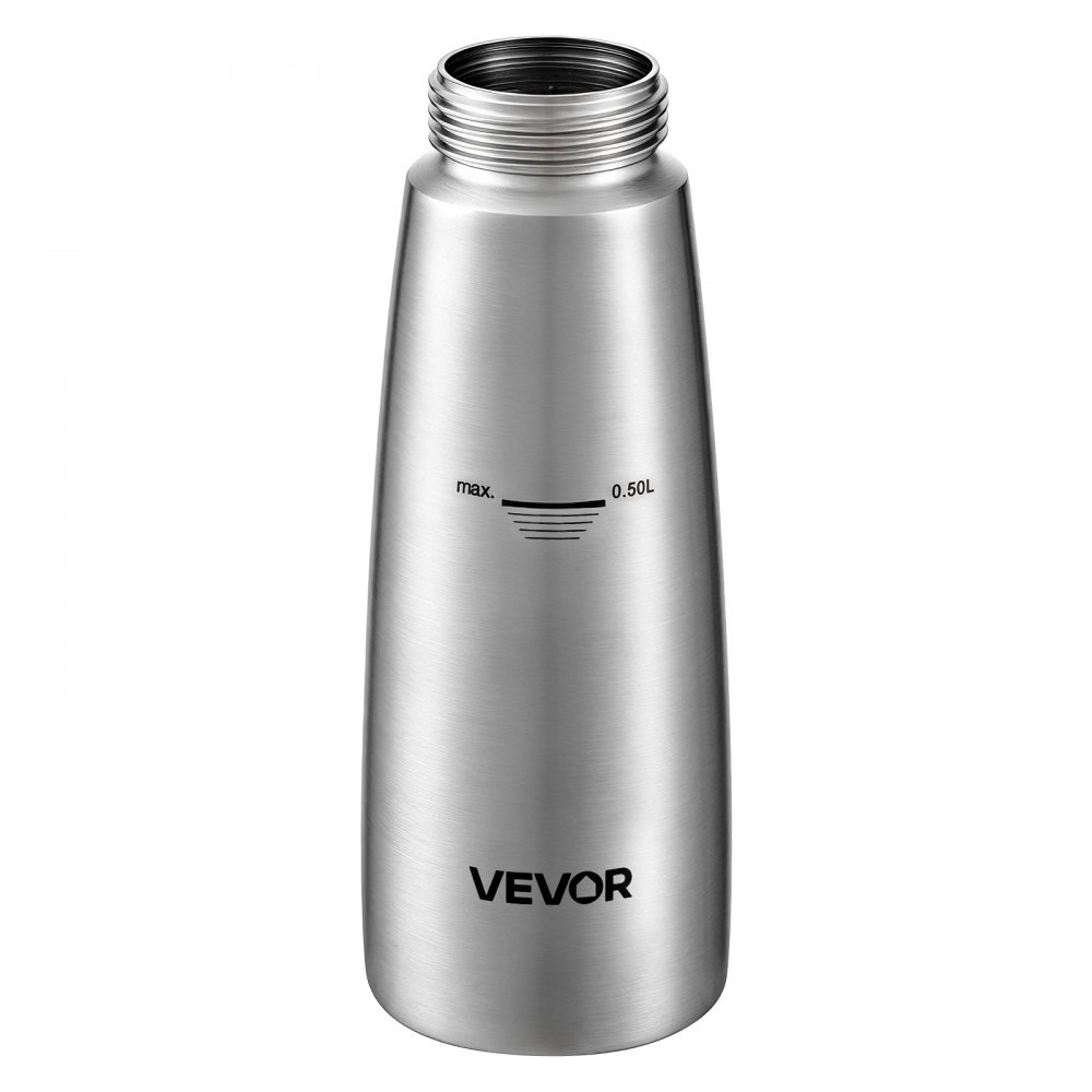 VEVOR Dispenser per Panna Montata Senza Cartuccia 3 Ugelli Decorativi 500mL Funziona con N₂O, Materiale in Acciaio Inox 304, a Prova di Perdite, per Bar, Pasticcerie, Pannificio, Decorazione di Torte,