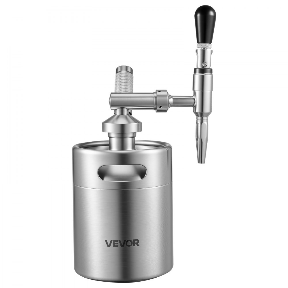 VEVOR Fusto da Caffè Nitro 2L Sistema di Erogazione di Azoto Caffè Freddo, Infusore di Azoto Portatile con Erogatore Valvola di Sfogo di Pressione, Acciaio Inox,, Birra Fredda, Tè, 190 x 145 x 355 mm