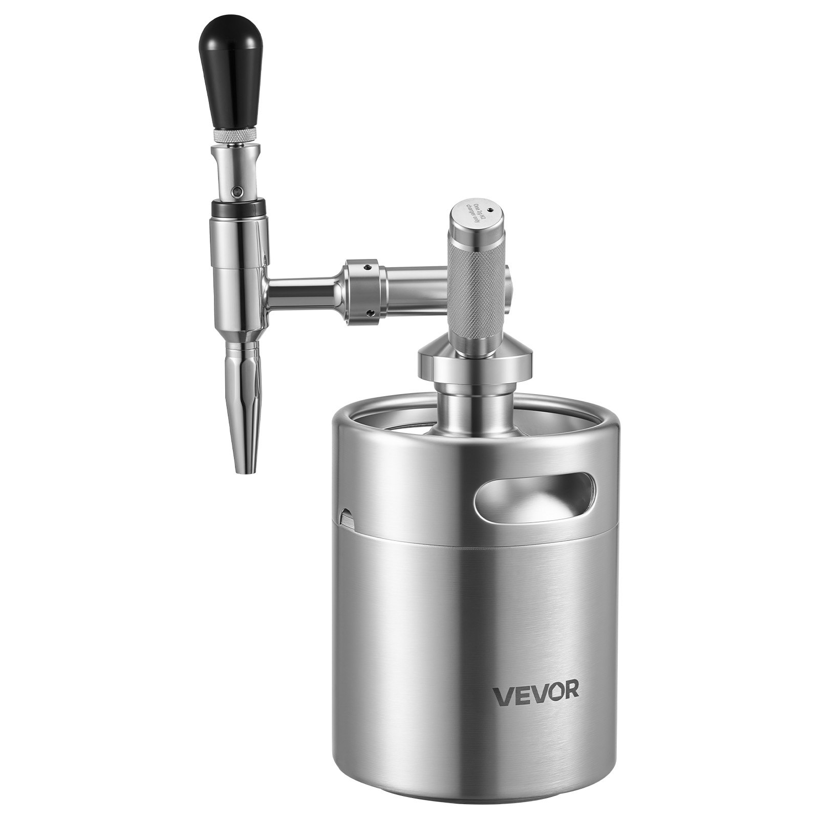 VEVOR Fusto da Caffè Nitro 2L Sistema di Erogazione di Azoto Caffè Freddo, Infusore di Azoto Portatile con Erogatore Valvola di Sfogo di Pressione, Acciaio Inox,, Birra Fredda, Tè, 190 x 145 x 355 mm
