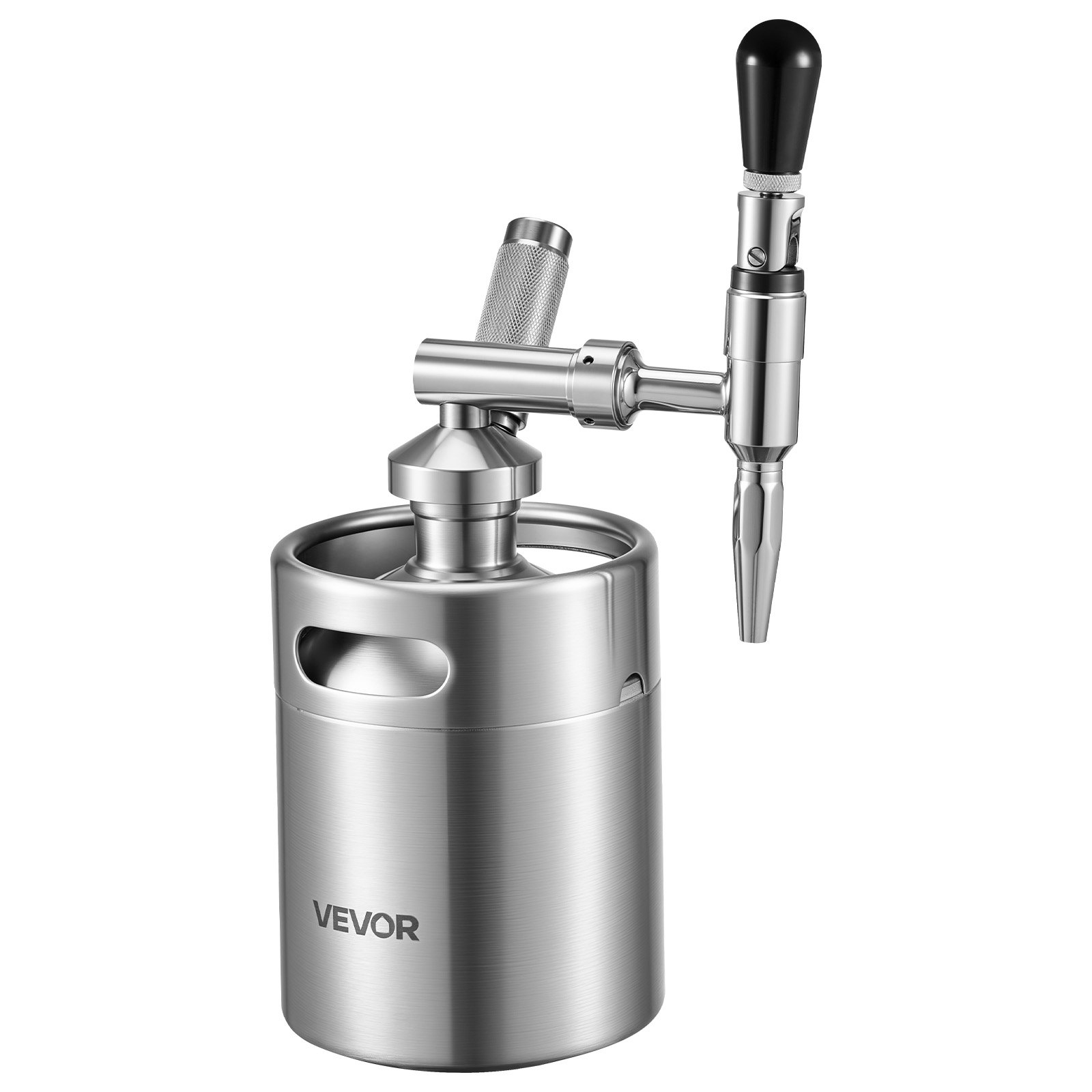 VEVOR Fusto da Caffè Nitro 2L Sistema di Erogazione di Azoto Caffè Freddo, Infusore di Azoto Portatile con Erogatore Valvola di Sfogo di Pressione, Acciaio Inox,, Birra Fredda, Tè, 190 x 145 x 355 mm
