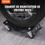VEVOR Carrello Sposta Auto Moto Sottoruote 4 Pezzi Carico Singolo 700kg Carico Max. Totale 3000 kg, Pedana Carrello Sposta Auto Ausilio di Manovra Posizionatore per Veicoli Ruote Adattabile 0-30,5 cm