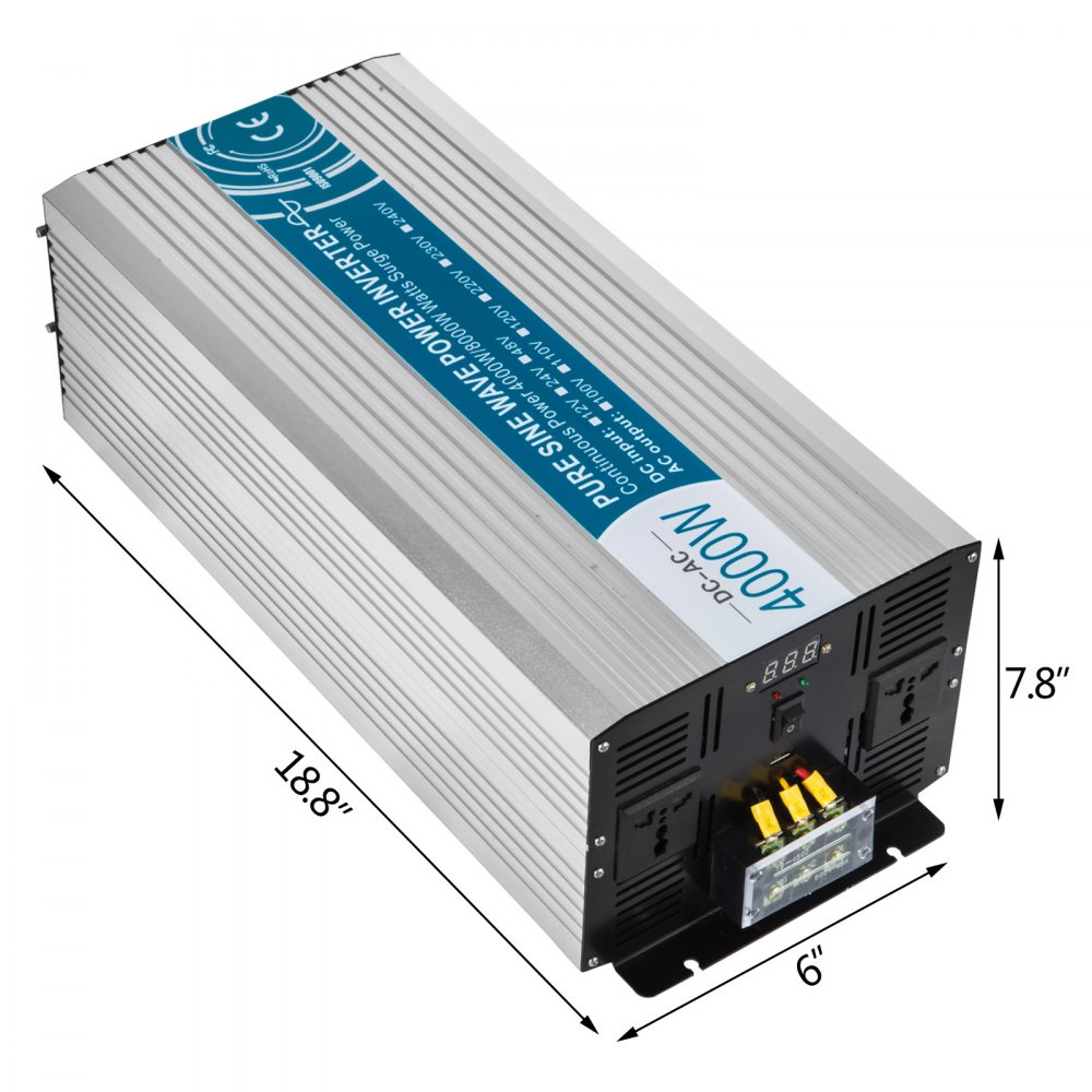 4000w 8000w Onda Sinusoidale Pura Invertitore Inverter 12v 220v With Lcd Display