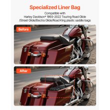 VEVOR Borsa Interna da Sella Laterale per Moto, con Inserto da 18 L, Compatibile con Borse Laterali di Molte Motociclette, Materiali Principali Tessuto Oxford, Peso 0,9 kg 450 x 265 x 155 mm Nero