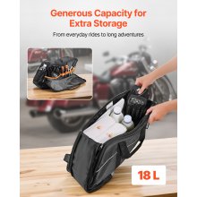 VEVOR Borsa Interna da Sella Laterale per Moto, con Inserto da 18 L, Compatibile con Borse Laterali di Molte Motociclette, Materiali Principali Tessuto Oxford, Peso 0,9 kg 450 x 265 x 155 mm Nero