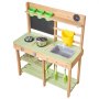 VEVOR Giocattolo da Cucina in Legno per Bambini 762 x 324 x 914 mm, Cucine da Gioco da Esterno con Fornelli, Serbatoio, Lavello, Pale da Piantagione, Scatola, Pentole e Accessori, per la Casa, Prato