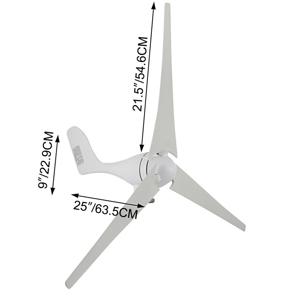 1.2 M Generatore Eolica Turbina 3 Blades 12v 100-130w Elettromagnetico Bianco