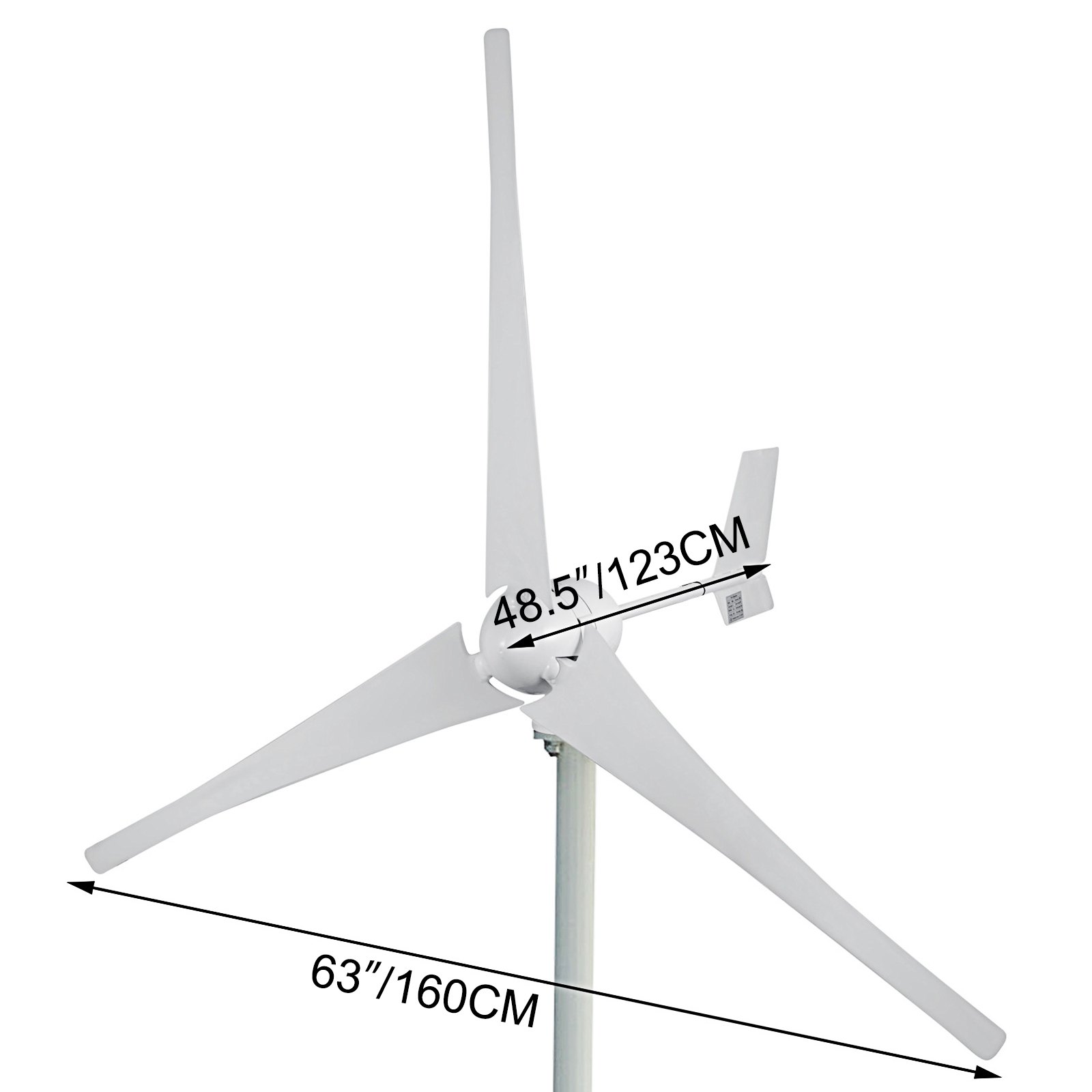 Generatore Turbina Energia Eolica 24v 700-720w Con 3 Lame In Fibra Di Nylon