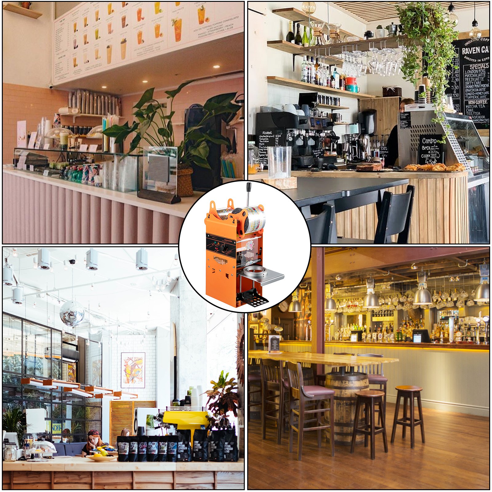 Vevor Sigillatrice Elettrica Per Tè Macchina Di Sigillatura Di Tazze Commerciale