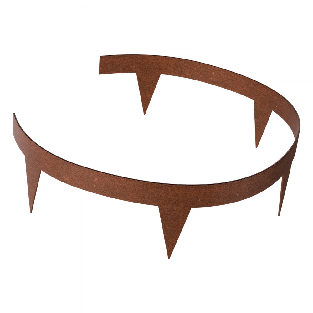 VEVOR Bordatura in Acciaio Metallo Antiruggine per Giardino, Bordatura Pieghevole per Prato Resistente, Facile Installare, Divisorio Aiuole Vialetto, Ruggine 10 Pezzi 1016 x 114,3 x 1,5 mm