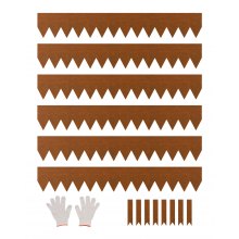 VEVOR Bordatura in Acciaio Metallo Antiruggine per Giardino, Bordatura Pieghevole per Prato Resistente, Facile Installare, Divisorio Aiuole Vialetto, Ruggine 6 Pezzi 1016 x 152,4 x 1,5 mm