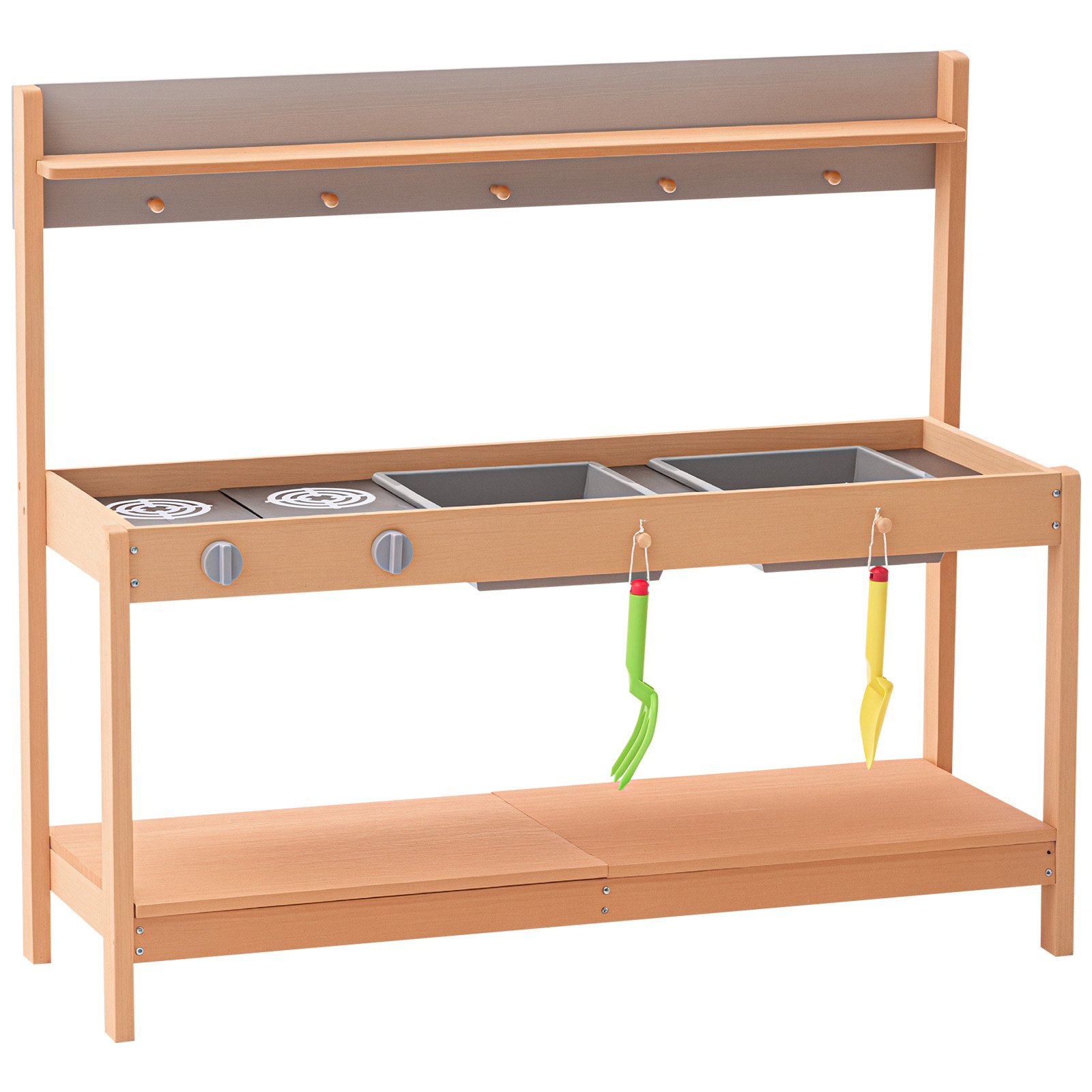 VEVOR Cucina di Fango per Bambini, Larghezza 1000 mm Set da Cucina Giocattolo in Legno con Accessori, Set da Gioco per Negozio di Alimentari all'Aperto, Cucina Gioco per Bambini con Fornello e Lavello