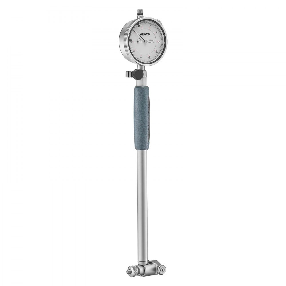 VEVOR Indicatore di Prova a Quadrante e Calibro per Alesaggio, Precisione di 0,03 mm, Gamma di Alesaggio da 50,8 a 152,4 mm con Asta, Custodia, Incudini per Misurazioni di Lavorazioni Industriali