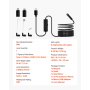 VEVOR Endoscope Camera with Light, 1920P HD Endoscope for Android & iOS, Inspection Camera with 8 LED Lights & 5m Cable, 2x Zoom, IP67 Waterproof Sewer Camera for Car & Plumbing