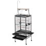 VEVOR Bird Cage, 830 x 790 x 2100 mm, Open Flat Top, Wrought Iron Bird Flight Cage with Perches, Slide-Out Tray, Plastic Feeders, for Cockatiel, Monk Parakeet, Amazon Parrot, African Grey Parrot