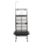 VEVOR Bird Cage, 830 x 790 x 2100 mm, Open Flat Top, Wrought Iron Bird Flight Cage with Perches, Slide-Out Tray, Plastic Feeders, for Cockatiel, Monk Parakeet, Amazon Parrot, African Grey Parrot