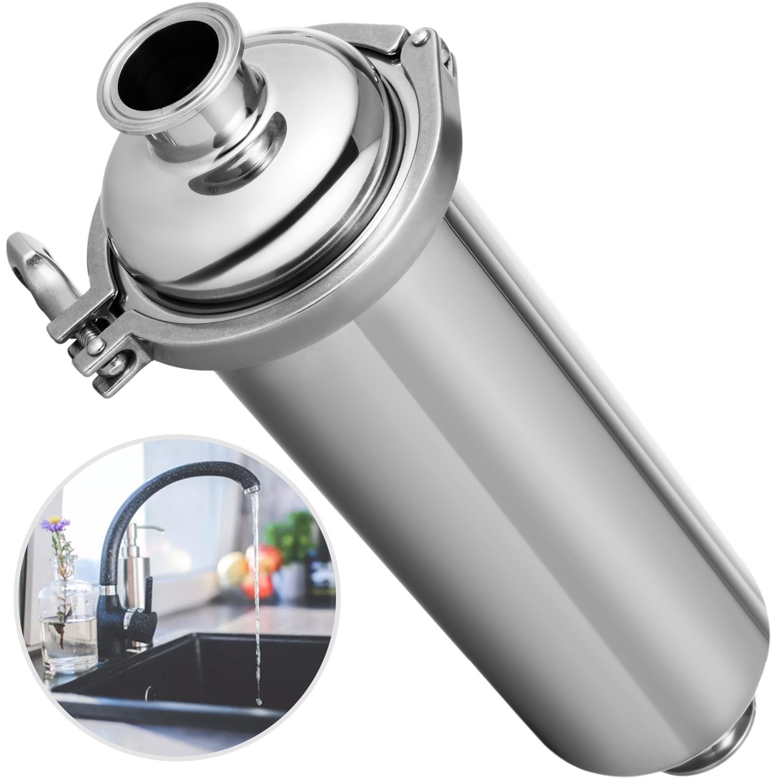 Filtro In Linea Sanitario Rapido In Acciaio Inox Da 100 Mesh Con Connessione 2''